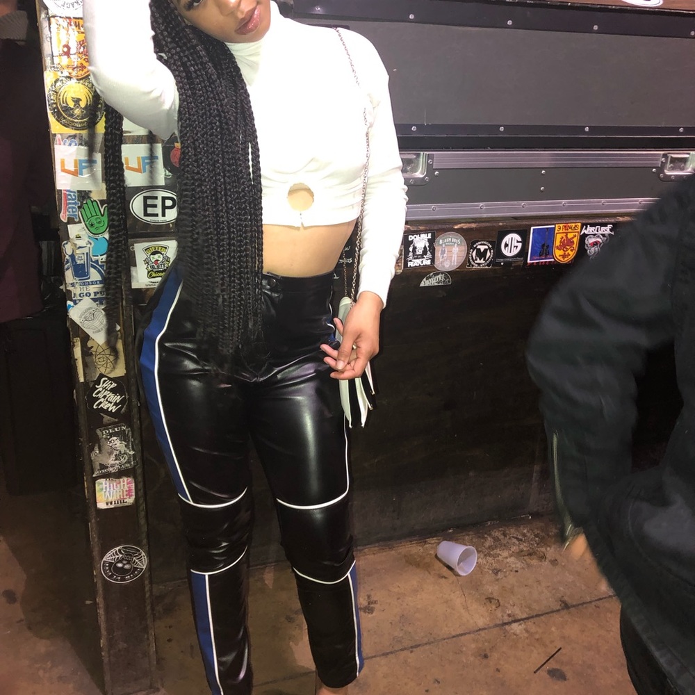 Faux leather pants